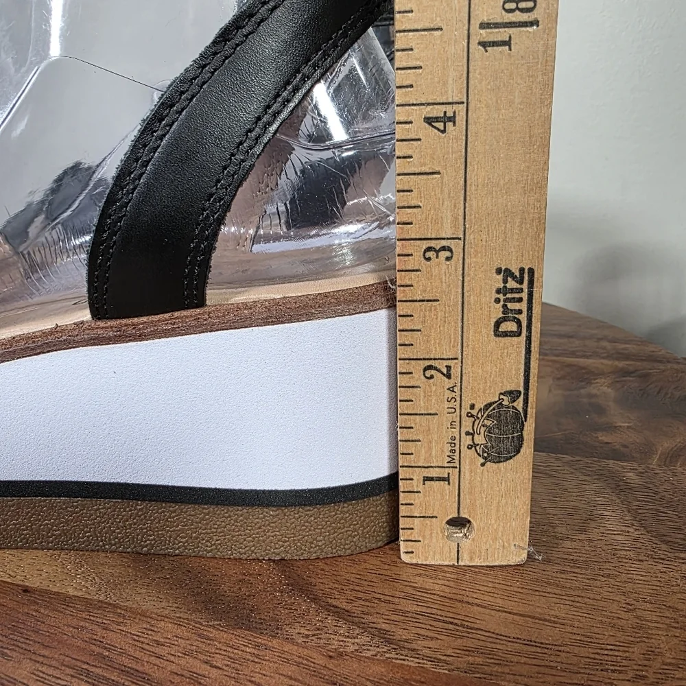 Lucky Brand Tarhi Black Leather Platform Sandals Size 9